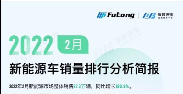 您云端见证智数舆情｜2022年2月新能源汽车销量排行分析简报-总览奔赴山