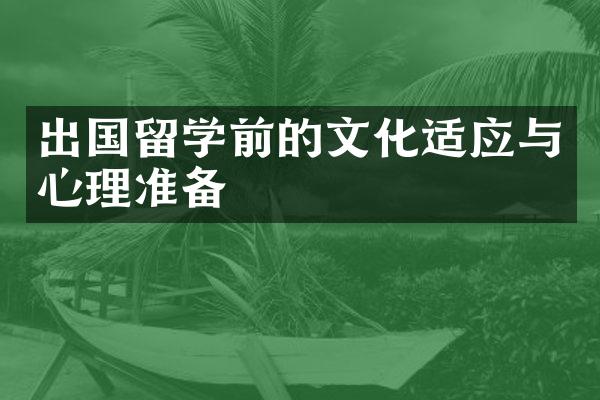 出国留学前的文化适应与心理准备