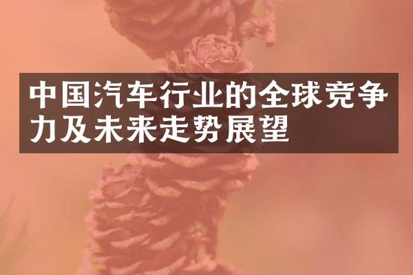 中国汽车行业的全球竞争力及未来走势展望