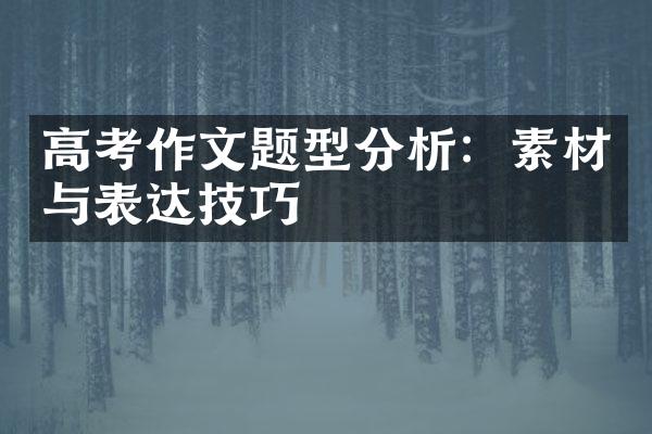 高考作文题型分析：素材与表达技巧