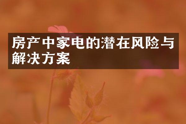 房产中家电的潜在风险与解决方案