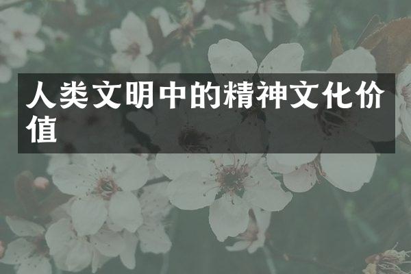 人类文明中的精神文化价值