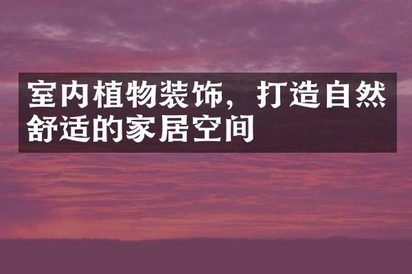 室内植物装饰，打造自然舒适的家居空间