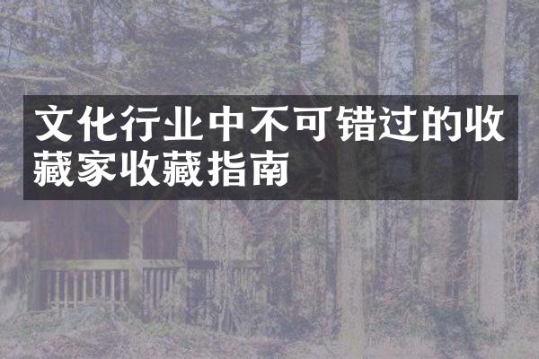 文化行业中不可错过的收藏家收藏指南