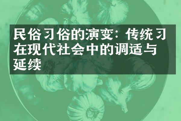 民俗习俗的演变: 传统习俗在现代社会中的调适与延续