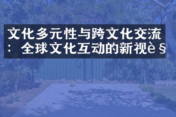 文化多元性与跨文化交流：全球文化互动的新视角