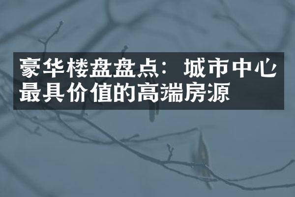 豪华楼盘盘点：城市中心最具价值的高端房源