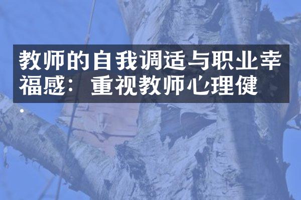 教师的自我调适与职业幸福感：重视教师心理健康