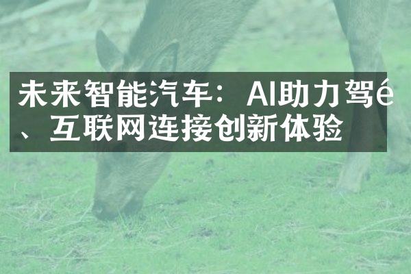 未来智能汽车：AI助力驾驶、互联网连接创新体验