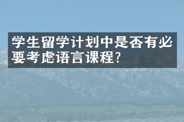 学生留学计划中是否有必要考虑语言课程？