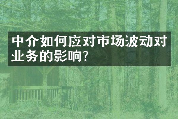 中介如何应对市场波动对业务的影响？