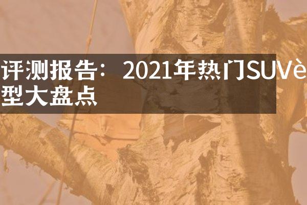 评测报告：2021年热门SUV车型大盘点