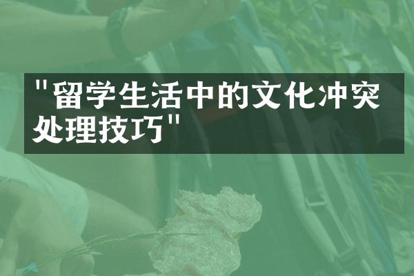 "留学生活中的文化冲突及处理技巧"