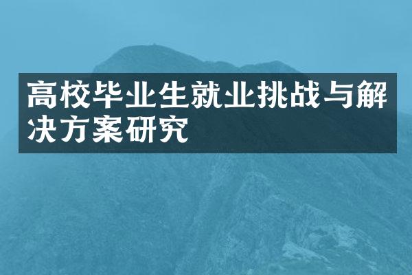 高校毕业生就业挑战与解决方案研究