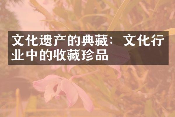 文化遗产的典藏：文化行业中的收藏珍品