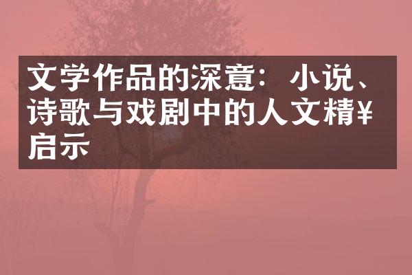 文学作品的深意：小说、诗歌与戏剧中的人文精神启示