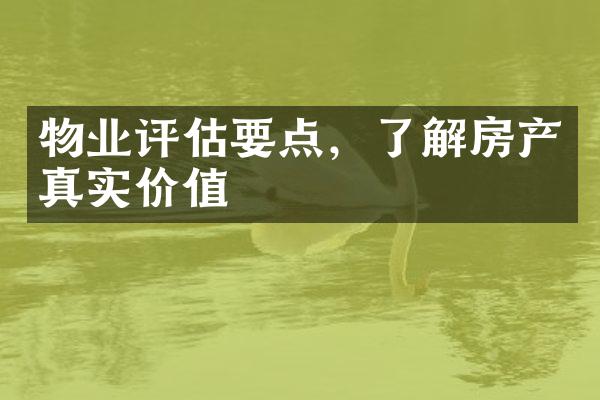 物业评估要点，了解房产真实价值