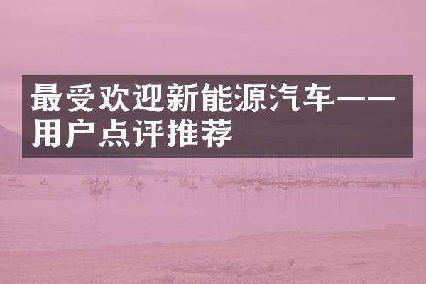 最受欢迎新能源汽车——用户点评推荐