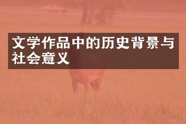 文学作品中的历史背景与社会意义