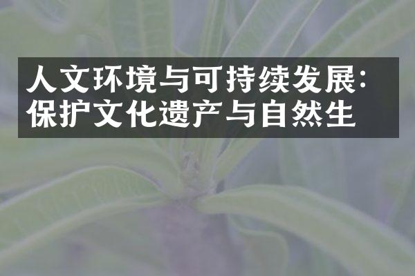 人文环境与可持续发展：保护文化遗产与自然生态