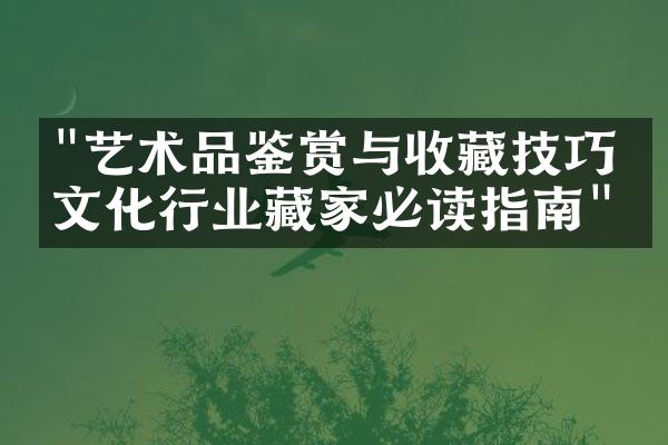 "艺术品鉴赏与收藏技巧：文化行业藏家必读指南"