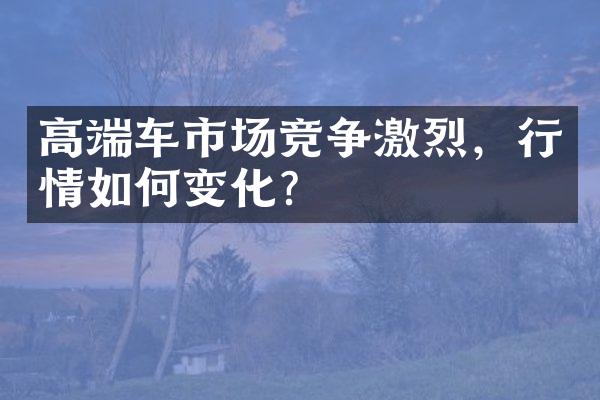 高端车市场竞争激烈，行情如何变化？