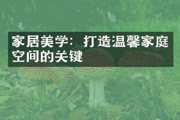 家居美学：打造温馨家庭空间的关键