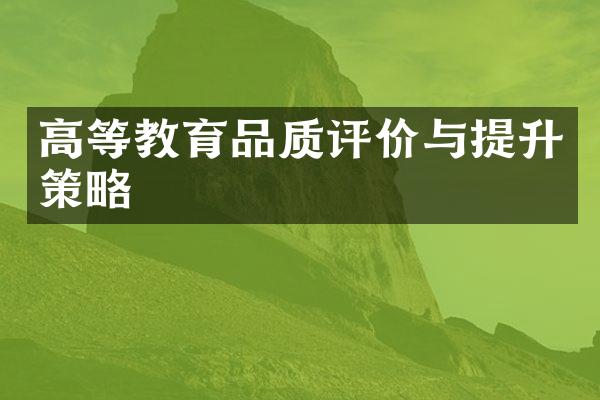 高等教育品质评价与提升策略