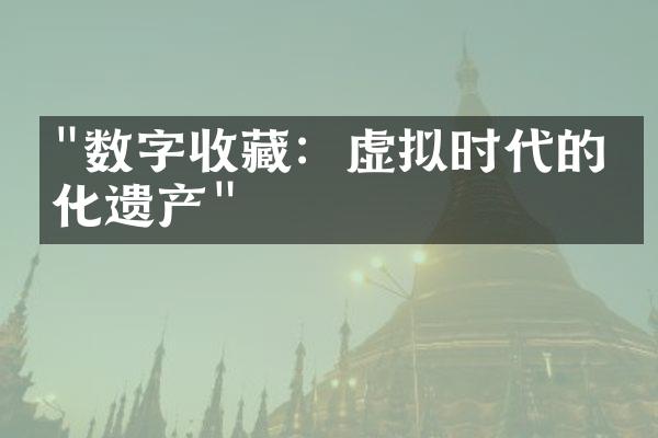 "数字收藏：虚拟时代的文化遗产"