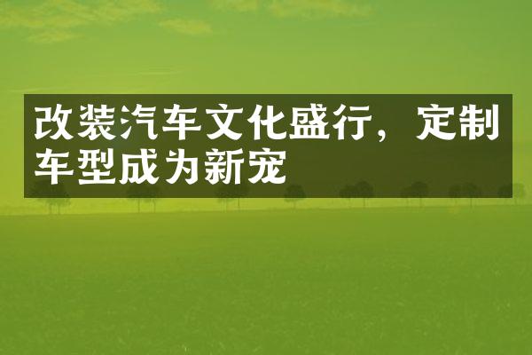 改装汽车文化盛行，定制车型成为新宠