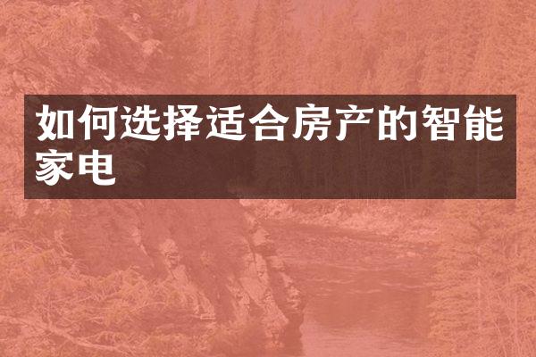 如何选择适合房产的智能家电