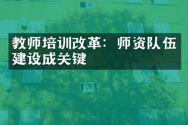 教师培训改革：师资队伍建设成关键