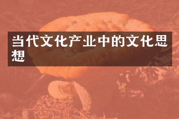 当代文化产业中的文化思想