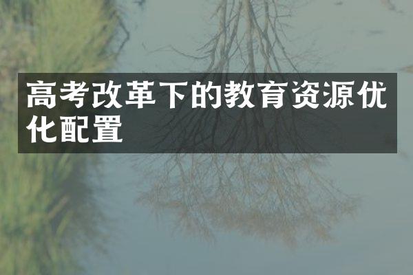 高考下的教育资源优化配置