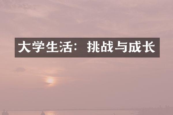 大学生活：挑战与成长