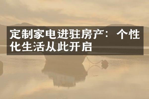 定制家电进驻房产：个性化生活从此开启