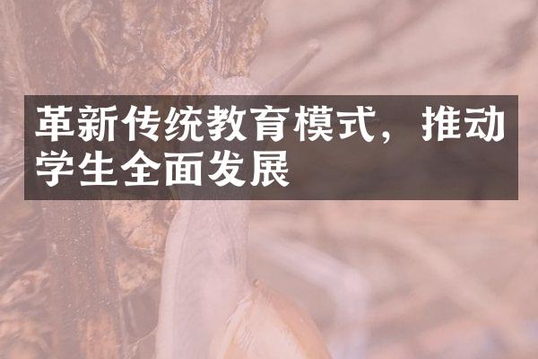 革新传统教育模式，推动学生全面发展