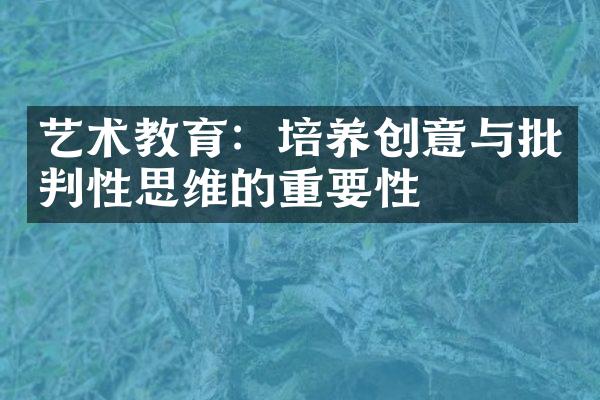 艺术教育：培养创意与批判性思维的重要性