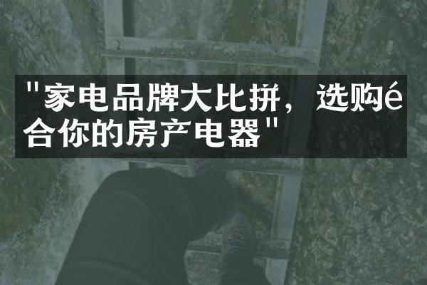 "家电品牌大比拼，选购适合你的房产电器"