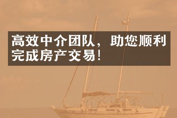 高效中介团队，助您顺利完成房产交易！