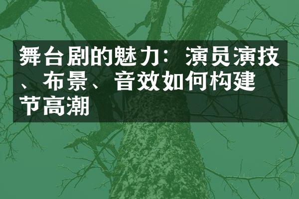 舞台剧的魅力：演员演技、布景、音效如何构建情节