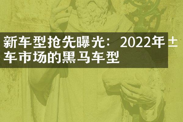 新车型抢先曝光：2022年汽车市场的黑马车型