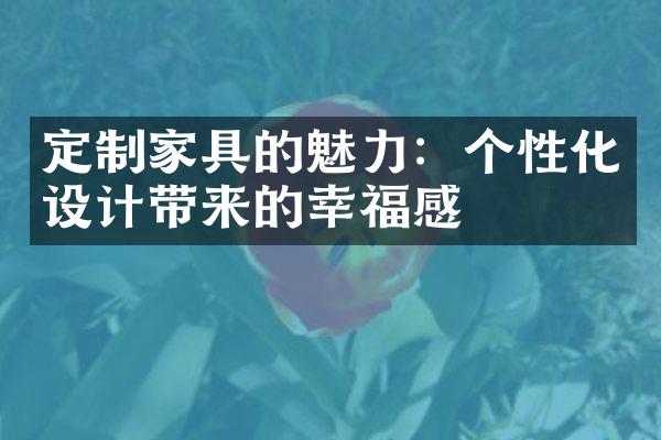 定制家具的魅力：个性化设计带来的幸福感