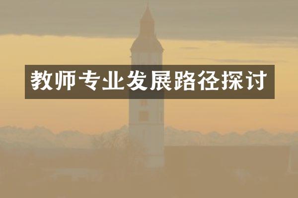 教师专业发展路径探讨