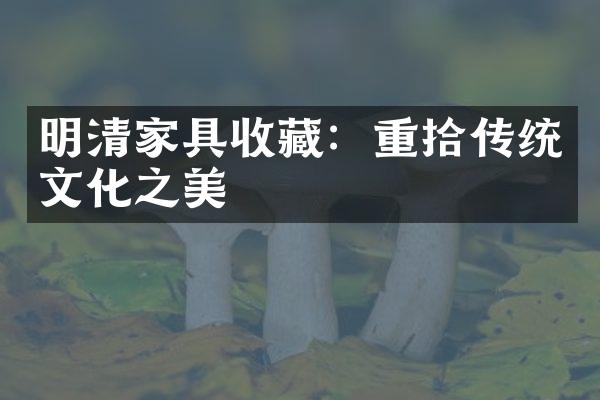 明清家具收藏：重拾传统文化之美