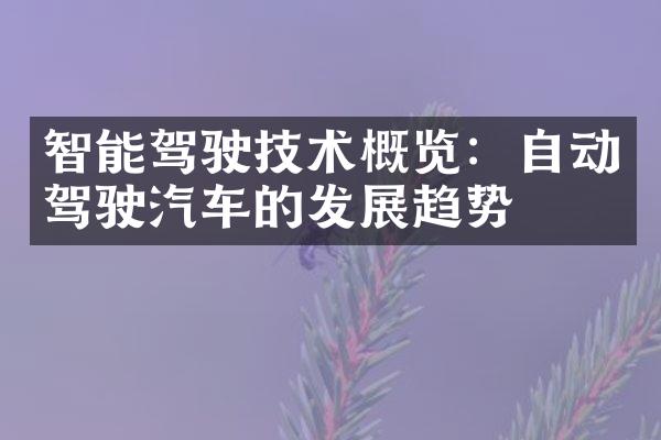 智能驾驶技术概览：自动驾驶汽车的发展趋势