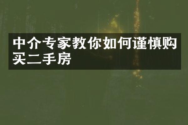 中介专家教你如何谨慎购买二手房