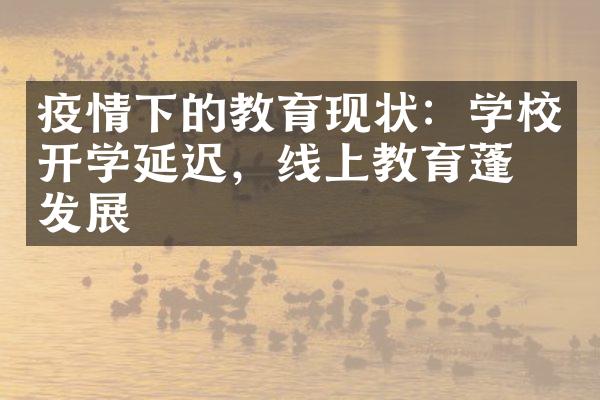 疫情下的教育现状：学校开学延迟，线上教育蓬勃发展