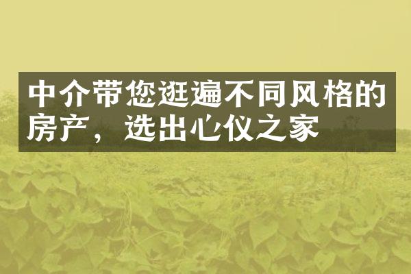 中介带您逛遍不同风格的房产，选出心仪之家