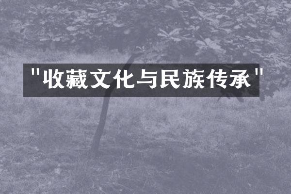 "收藏文化与民族传承"